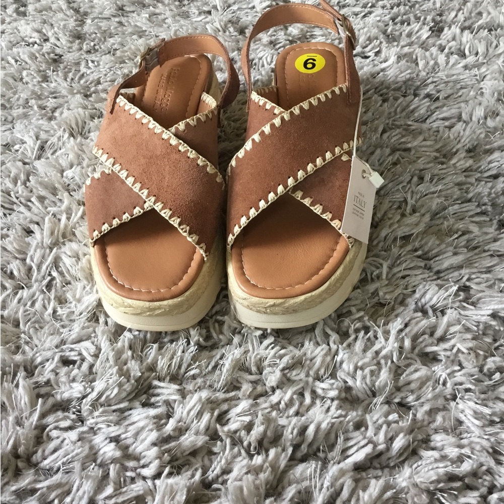 Fabio Maggenti  Brown Suede Platform Sandals